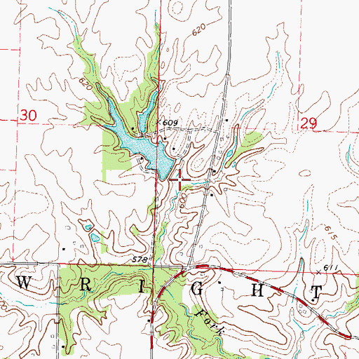 Topographic Map of Braun Pond Dam, IL