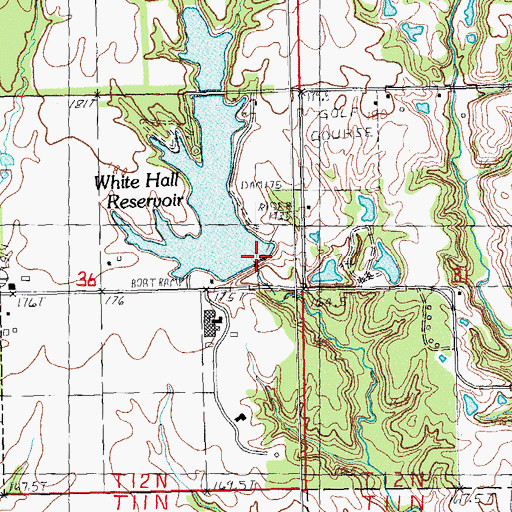 Topographic Map of White Hall Reservoir Dam, IL