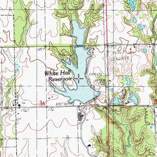 Topographic Map of White Hall Reservoir, IL