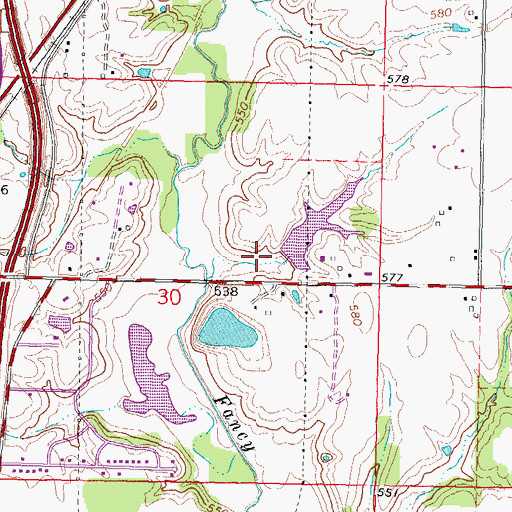 Topographic Map of Weingardt Pond Dam, IL