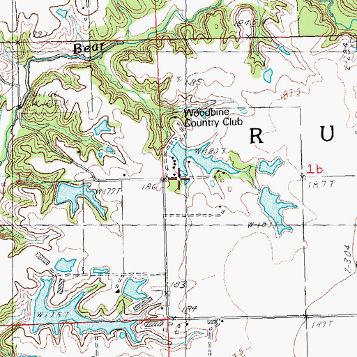 Topographic Map of Woodbine Country Club Lake Dam, IL
