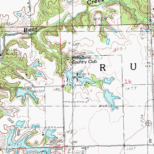 Topographic Map of Woodbine Country Club Lake, IL
