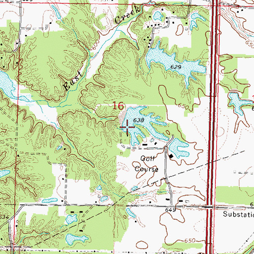 Topographic Map of Tall Timbers Lake East Dam, IL