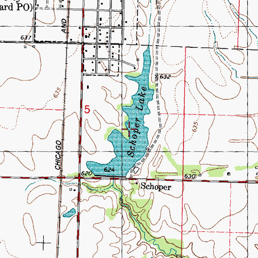 Topographic Map of Standard City Lake, IL