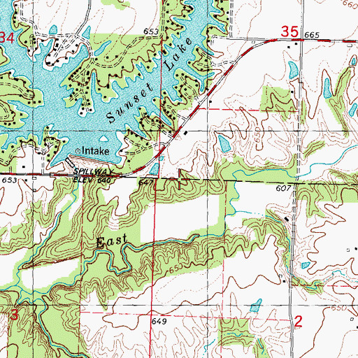 Topographic Map of Girard Sunset Lake, IL