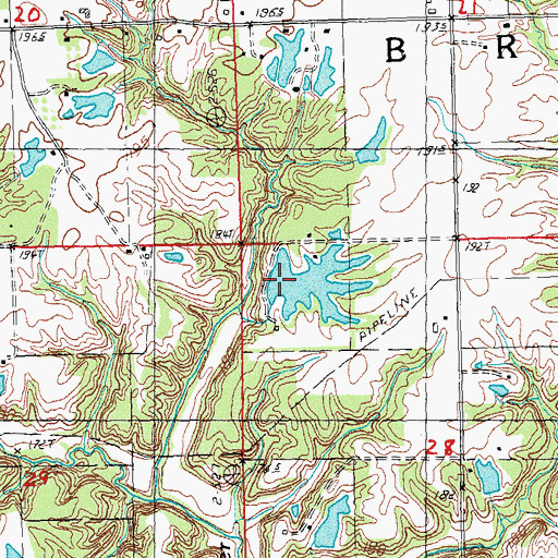 Topographic Map of Evergreen Lake Dam, IL