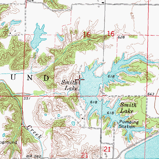Topographic Map of Smith Reservoir Dam, IL