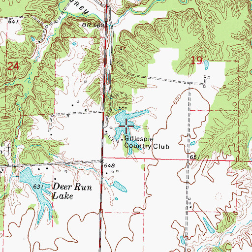 Topographic Map of Gillespie Country Club Lake, IL