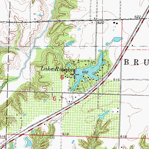 Topographic Map of Macoupin Lake Club Dam, IL