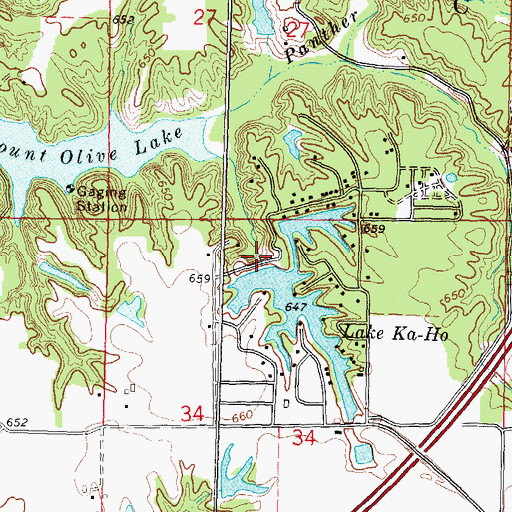 Topographic Map of Lake Ka-Ho Dam Number 2, IL