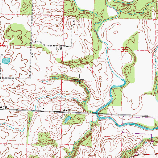 Topographic Map of Simpson Pond Dam, IL
