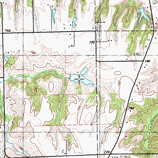 Topographic Map of Turkey Hollow Reservoir, IL