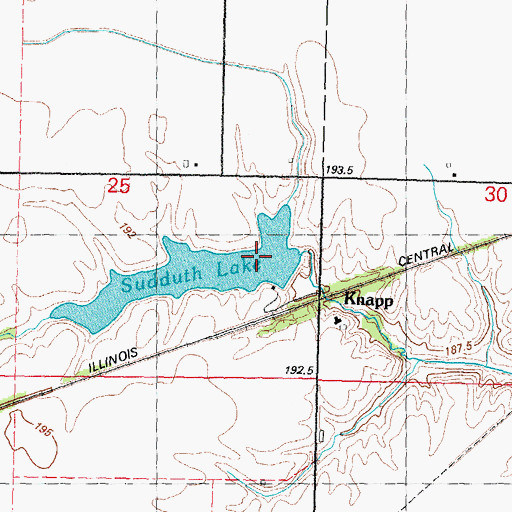 Topographic Map of Sudduth Lake Dam, IL