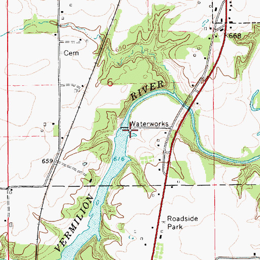 Topographic Map of Georgetown Reservoir, IL
