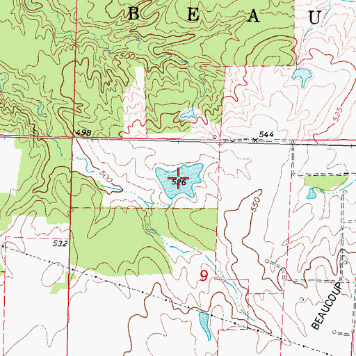 Topographic Map of Huegelys Lake, IL