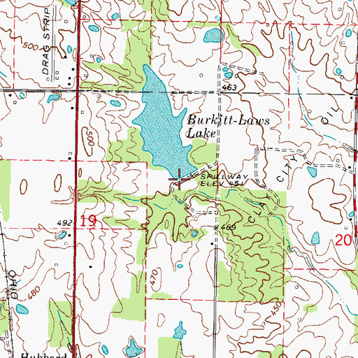 Topographic Map of Sunset Lake Dam, IL