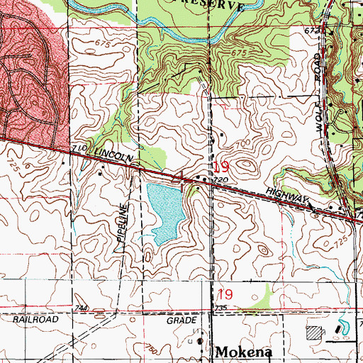 Topographic Map of Hamburgh-Martin Number 6 Dam, IL