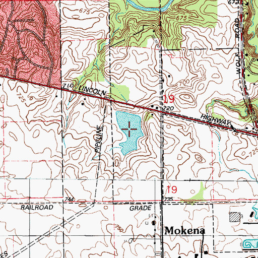Topographic Map of Gun Club Lake, IL