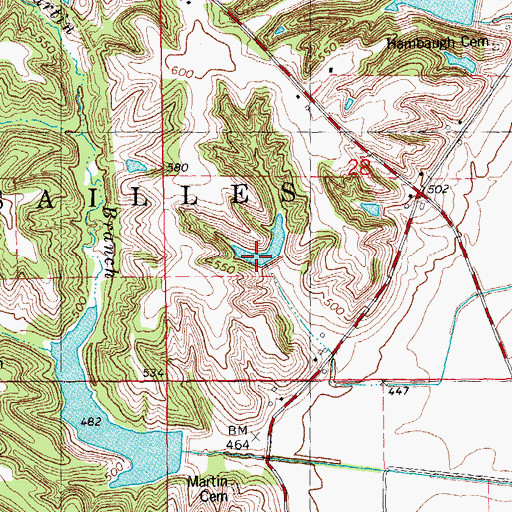 Topographic Map of Hambaugh-Martin Number Two Reservoir, IL