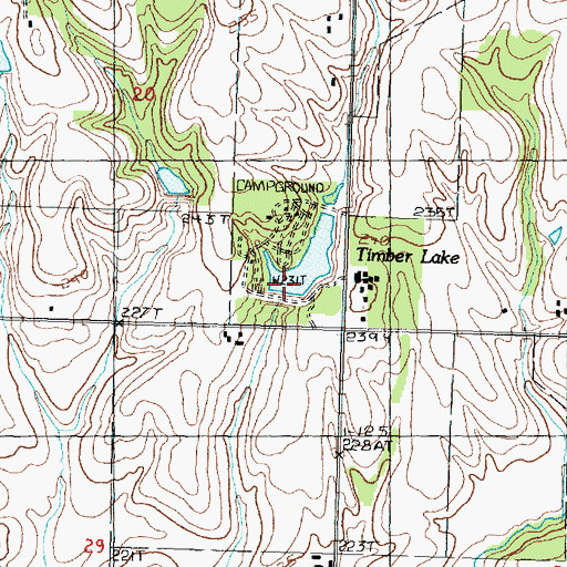 Topographic Map of Timber Lake Dam, IL