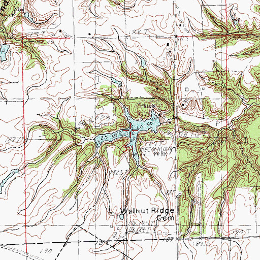 Topographic Map of Virginia Lake, IL