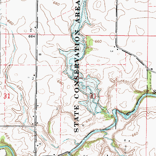 Topographic Map of Homer Lake, IL