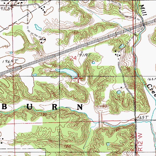 Topographic Map of Mill Creek Structure Number 2 Dam, IL
