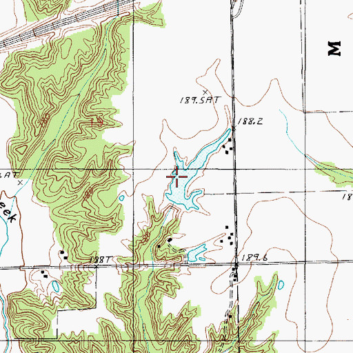 Topographic Map of Robert Lashbrook Pond Dam, IL