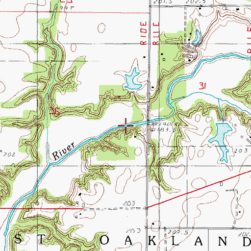 Topographic Map of Temples Pond Dam, IL