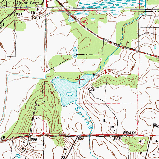 Topographic Map of Galvins Lake Dam, IL