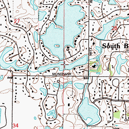 Topographic Map of Lake of the Coves, IL