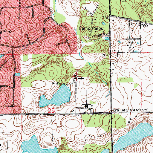 Topographic Map of Holy Family Villa Lake Dam, IL
