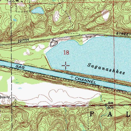 Topographic Map of Dam Number 1 Dam, IL