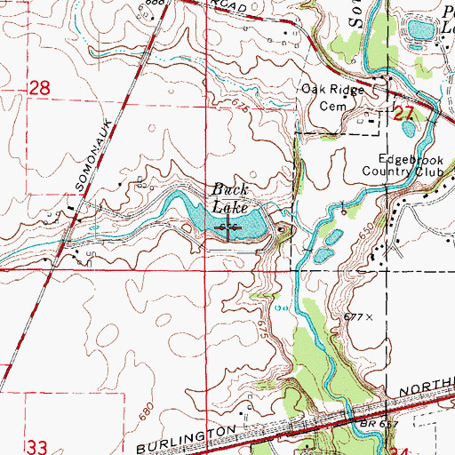 Topographic Map of Buck Lake Dam, IL