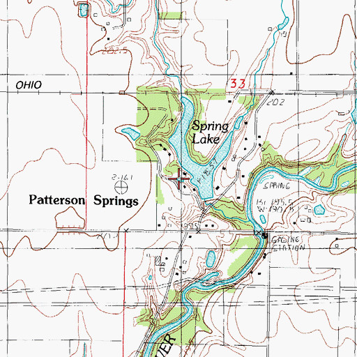 Topographic Map of Patterson Springs Lake, IL