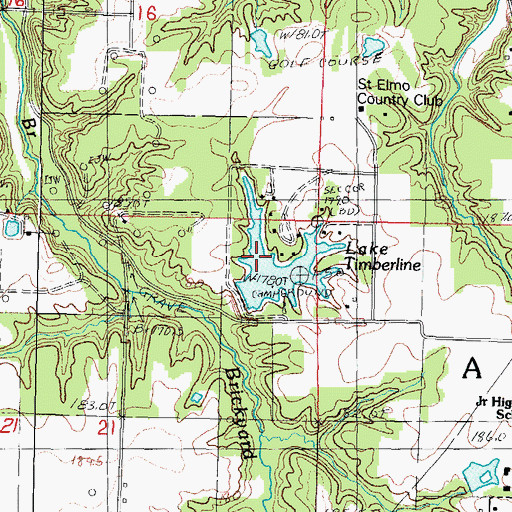 Topographic Map of Lake Timberline, IL