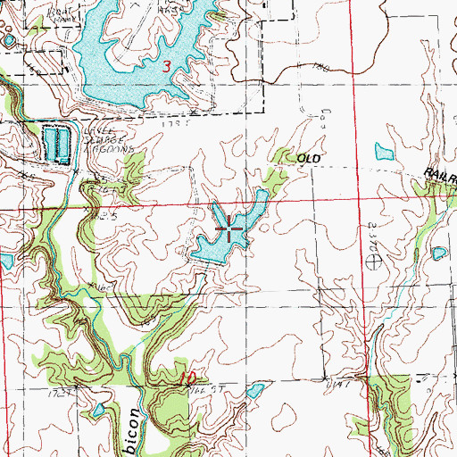 Topographic Map of Coles Lake, IL