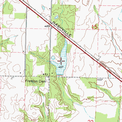 Topographic Map of Olan Bullock Lake, IL