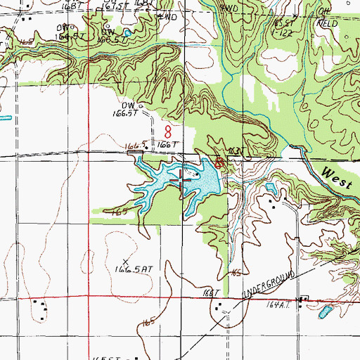 Topographic Map of Lake Sandpoint, IL
