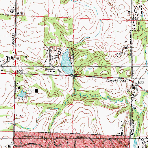 Topographic Map of Tara Lake Dam, IL