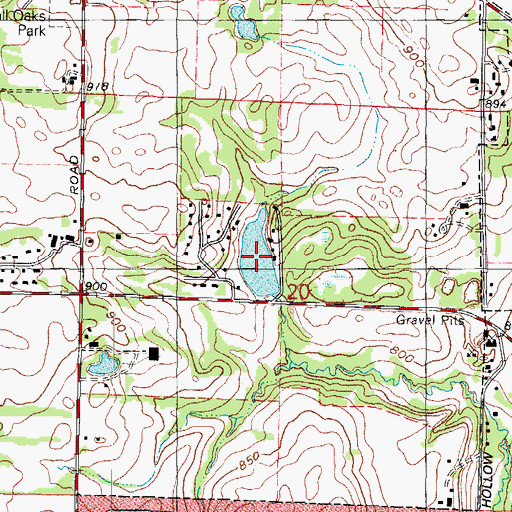 Topographic Map of Tara Lake, IL