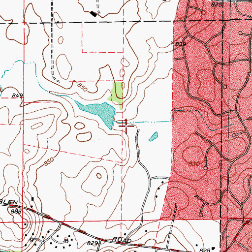 Topographic Map of Spring Valley Lake Dam, IL