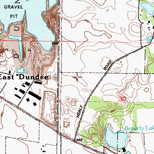 Topographic Map of North Lake Dam, IL