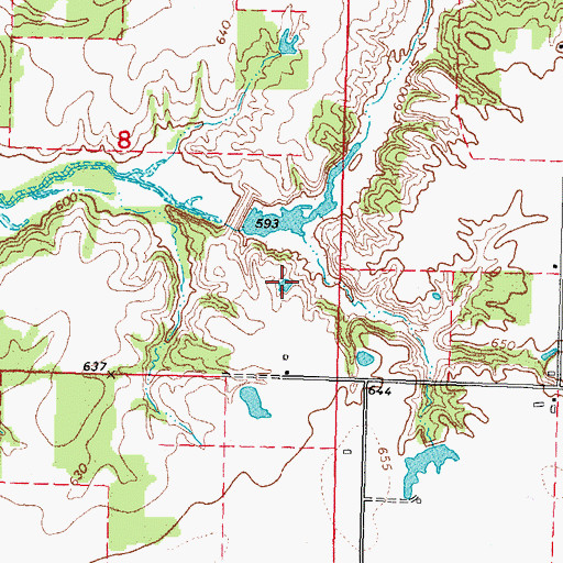 Topographic Map of Shoal Creek Watershed Impoundment Reservoir, IL