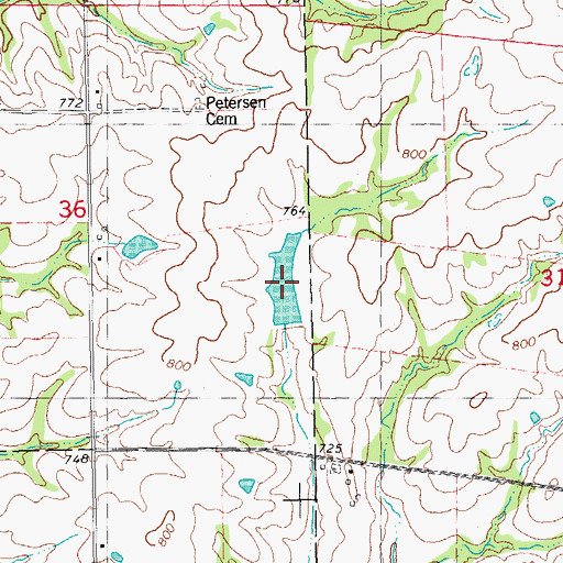 Topographic Map of Farm Pond, IL