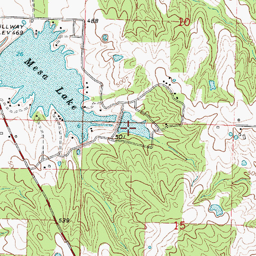 Topographic Map of Fish Lake Dam, IL
