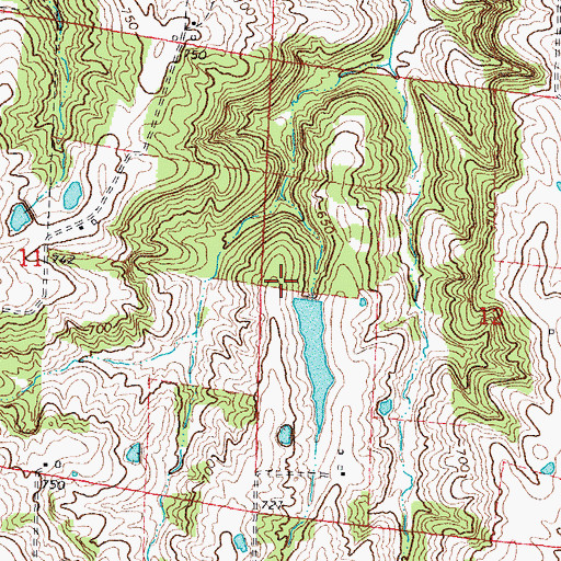 Topographic Map of Illinois No Name Number 2001 Dam, IL
