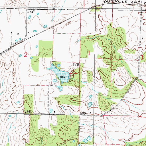 Topographic Map of Centerville Mens Club Lake Dam, IL