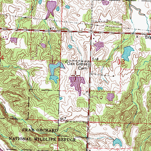 Topographic Map of Illinois No Name Number 2011 Dam, IL