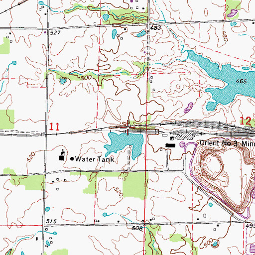 Topographic Map of Auxiliary Reservoir Impoundment Structure Dam, IL